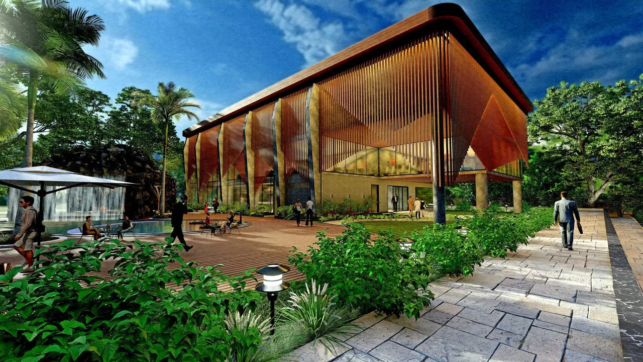 Regenta Resort & Spa Pushkar — contemporary wood-clad clubhouse with landscaped gardens and pool deck